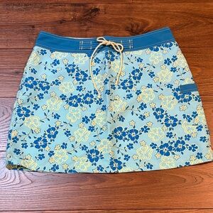 Water Girl Floral Blue and Off White Skirt